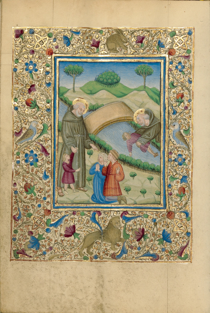 Unknown:Saint Bernardino of Siena Rescuing Boys from a River, Poster Print Wall Art