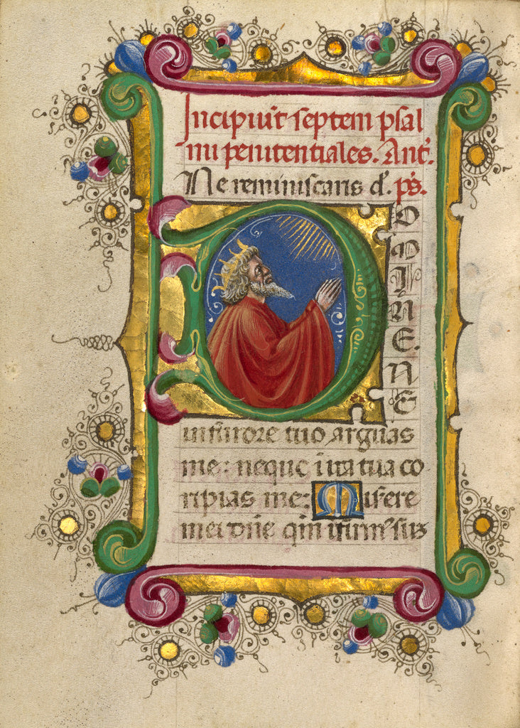 Taddeo Crivelli:Initial D: David in Prayer, Poster Print Wall Art