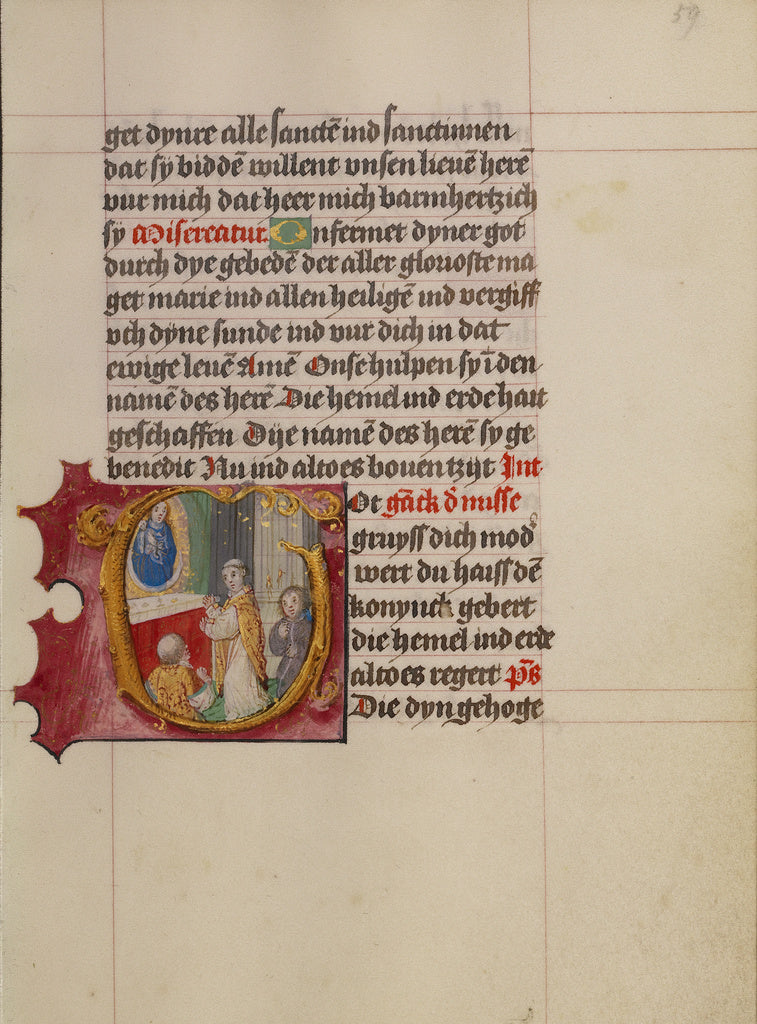 Gerard HorenboutWorkshop of:Initial G: A Priest Celebrating , Poster Print Wall Art