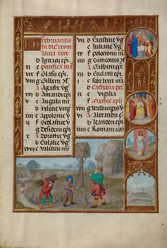 Master of James IV of ScotlandWorkshop of the:February Calen, Poster Print Wall Art