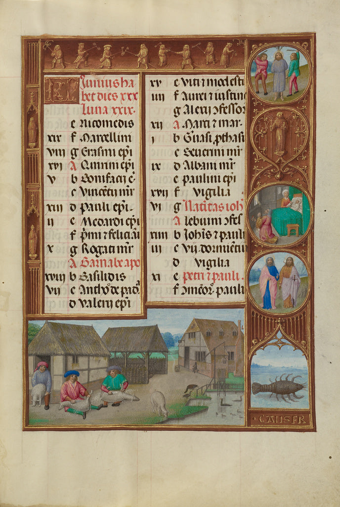 Master of James IV of ScotlandWorkshop of the:June Calendar , Poster Print Wall Art