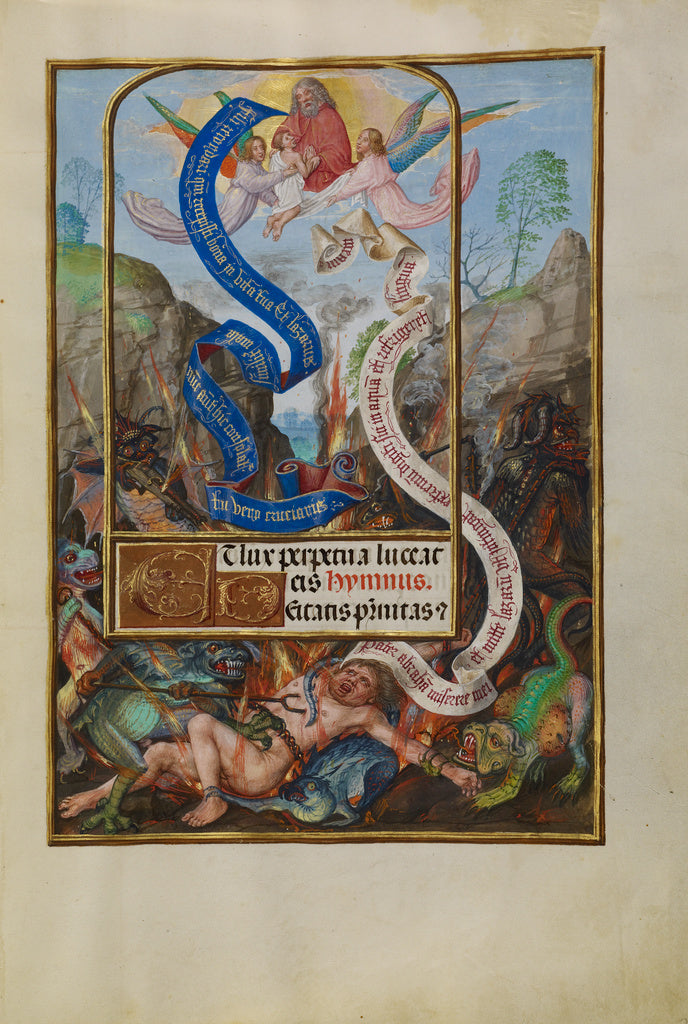 Master of James IV of Scotland:Lazarus's Soul Carried to Abr, Poster Print Wall Art