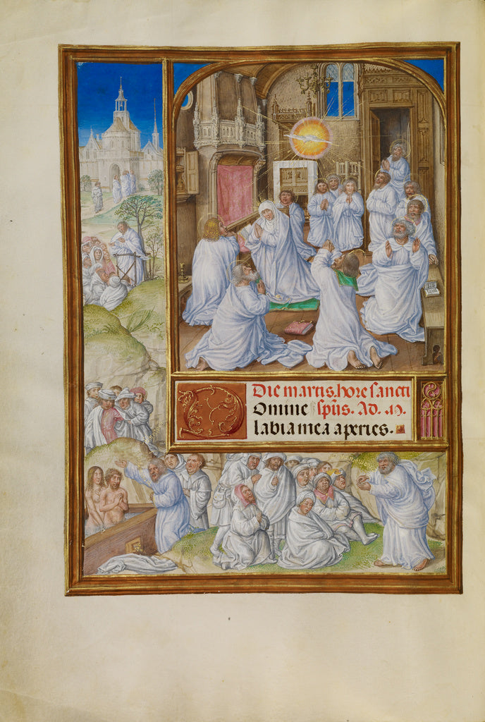 Master of James IV of Scotland:Pentecost, Poster Print Wall Art