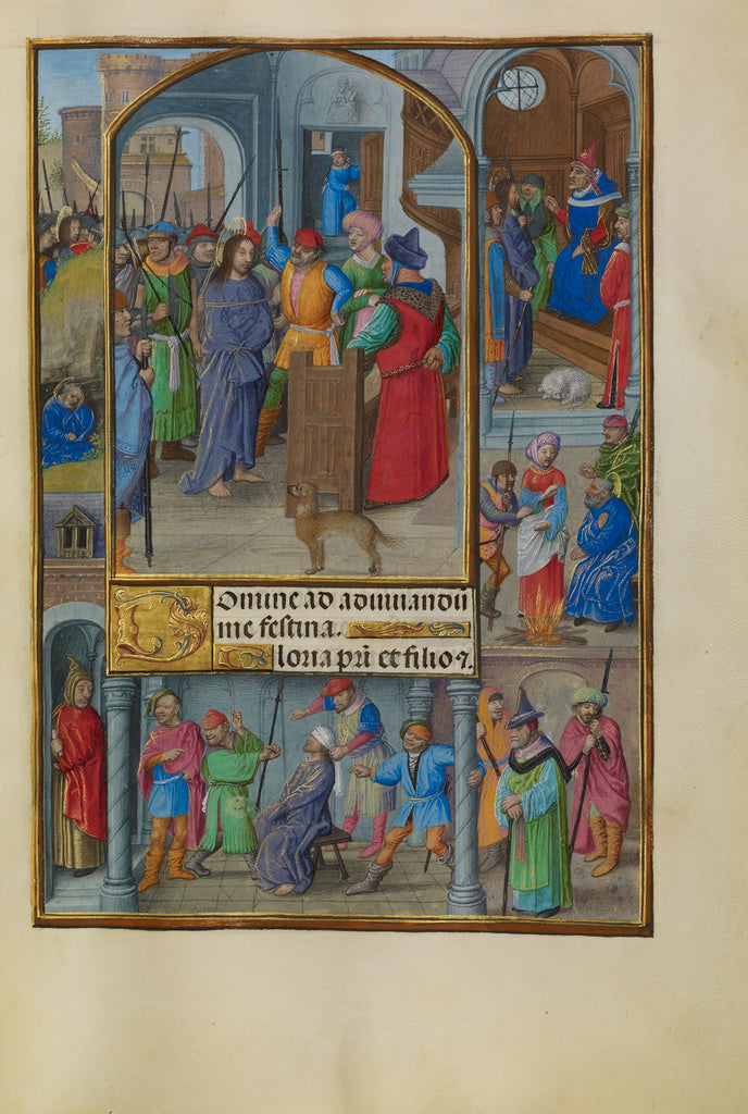 Master of the Dresden Prayer Book:Christ before Annas, Poster Print Wall Art