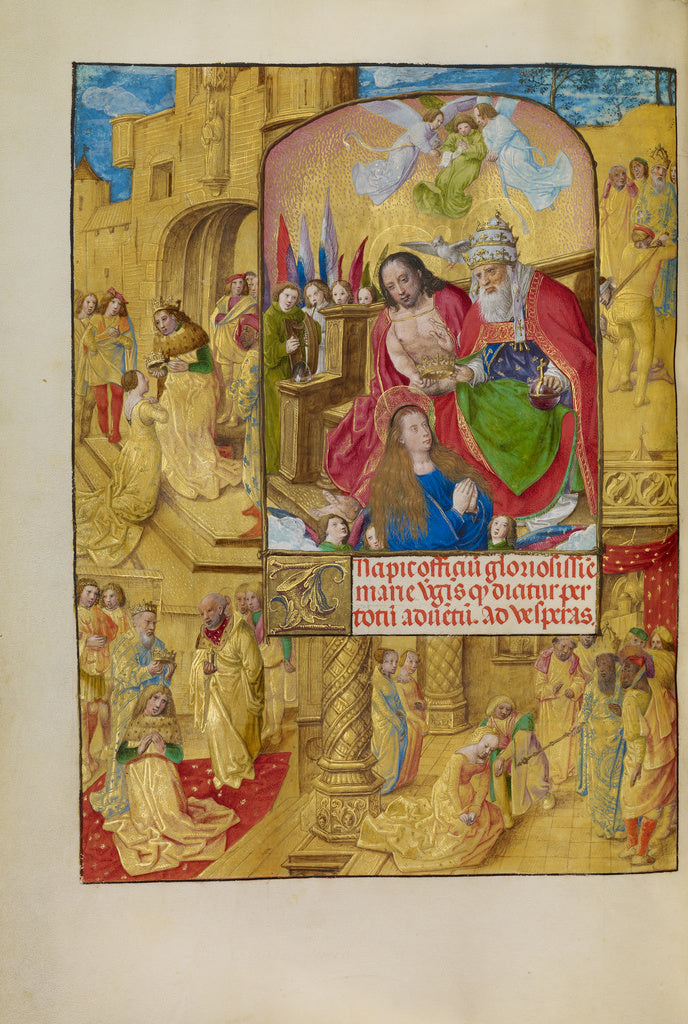 Master of the Lübeck Bible:The Coronation of the Virgin, Poster Print Wall Art