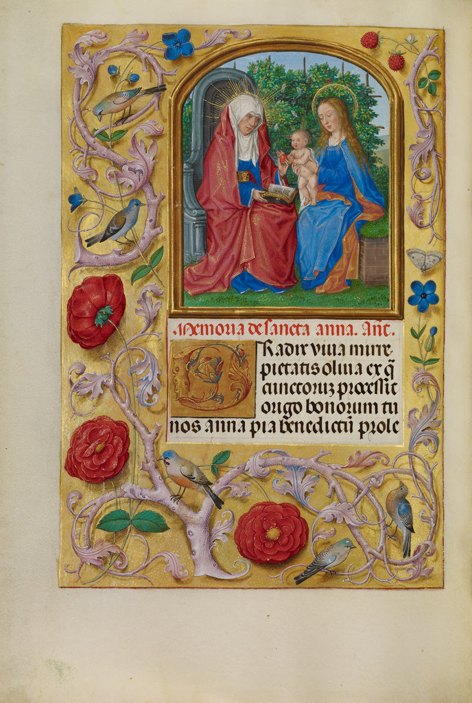 Master of James IV of Scotland:The Virgin and Child with Sai, Poster Print Wall Art