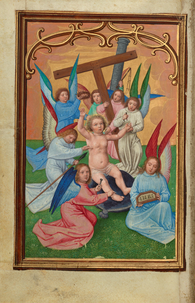 Simon Bening:The Christ Child Surrounded by the Instruments , Poster Print Wall Art