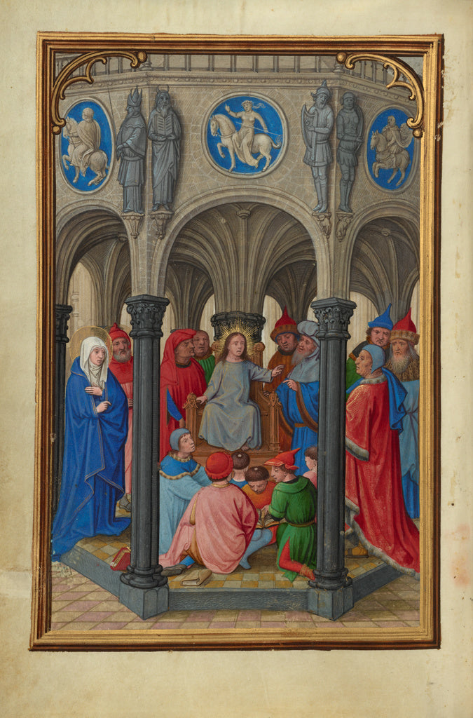 Simon Bening:Jesus Among the Doctors, Poster Print Wall Art