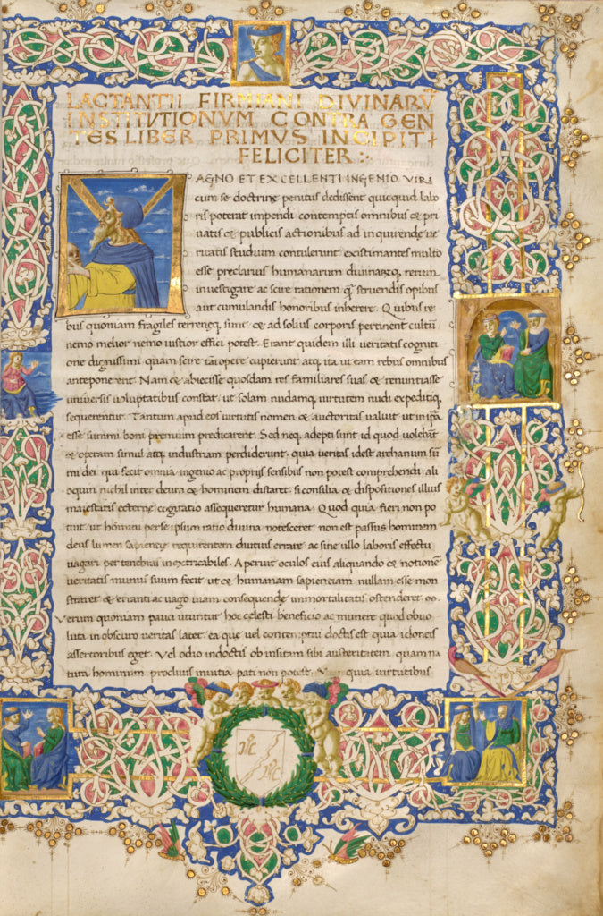 Ser Ricciardo di Nanni:Initial M: Portrait of Lactantius, Poster Print Wall Art
