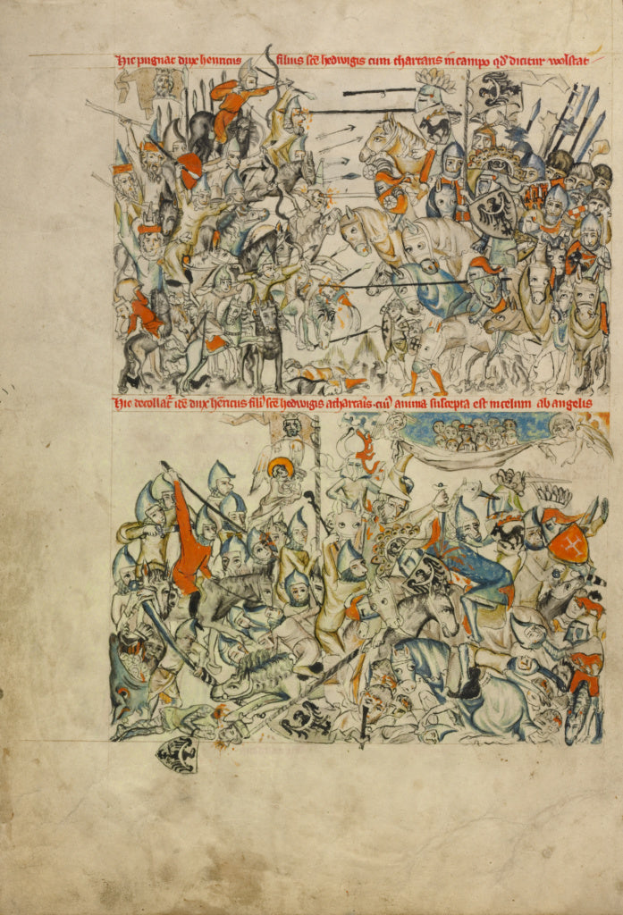 Unknown maker:The Battle of Liegnitz; The Beheading of Heinr, Poster Print Wall Art