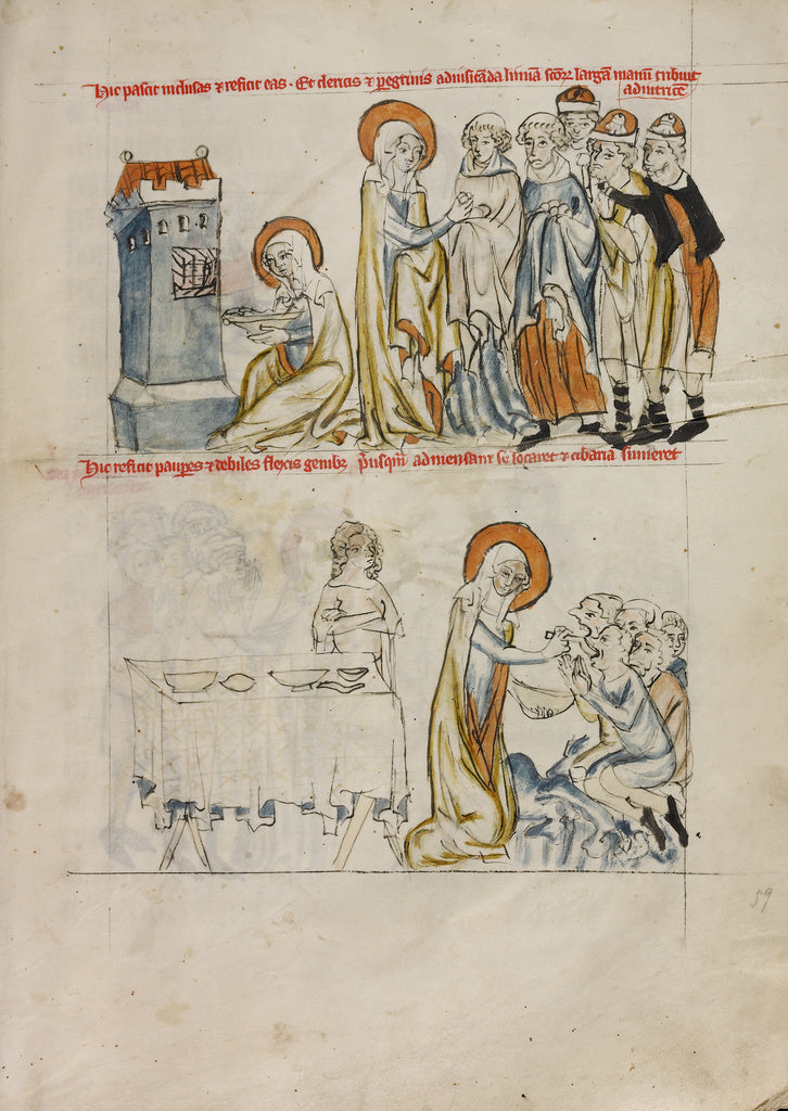 Unknown maker:Saint Hedwig Feeding the Imprisoned and Caring, Poster Print Wall Art
