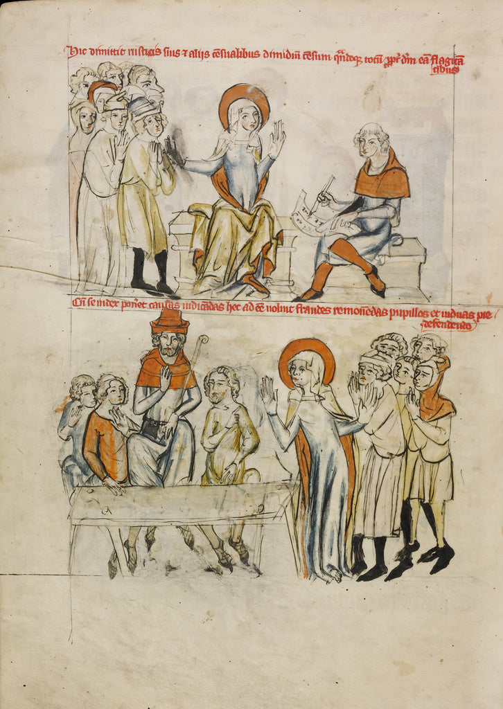 Unknown maker:Saint Hedwig Reducing the Feudal Tax of Her Su, Poster Print Wall Art