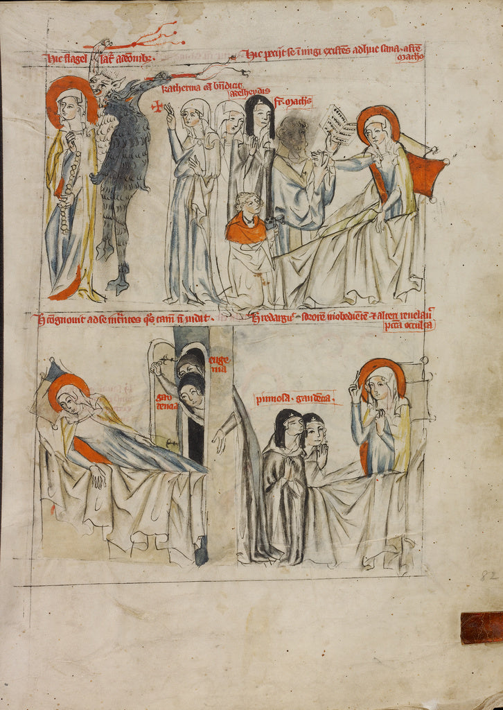 Unknown maker:Demons Flagellating Saint Hedwig and Saint Hed, Poster Print Wall Art