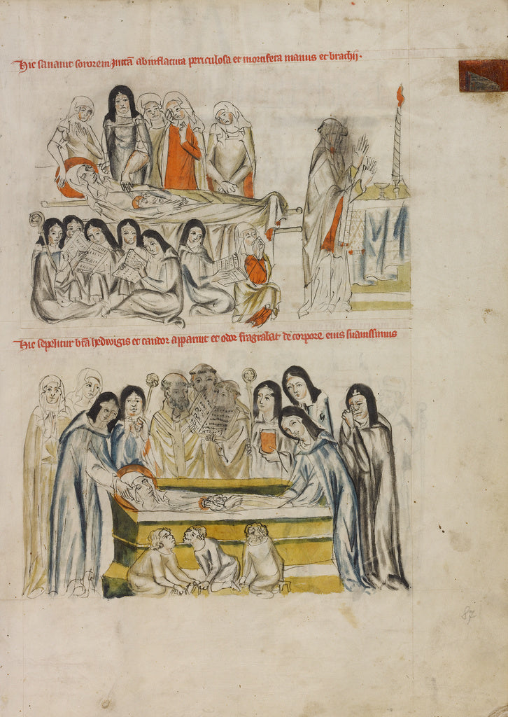 Unknown maker:Nuns Praying over the Body of Saint Hedwig; Th, Poster Print Wall Art