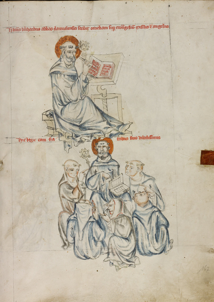 Unknown maker:Bernard of Clairvaux Writing; Bernard Preachin, Poster Print Wall Art