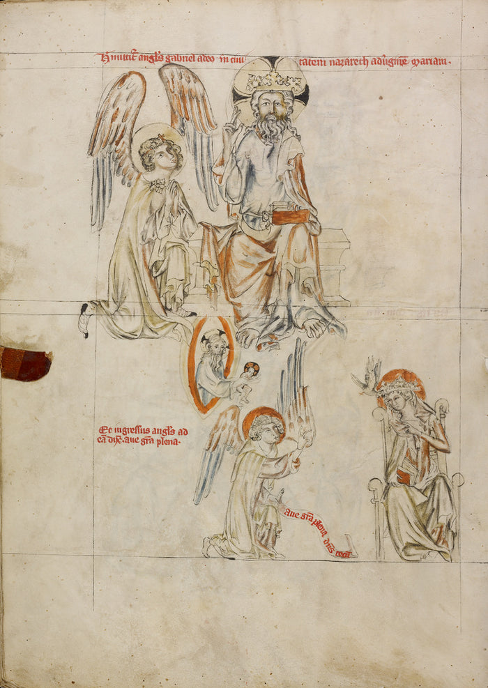 Unknown maker:The Lord Sending out Gabriel; The Annunciation,16x12