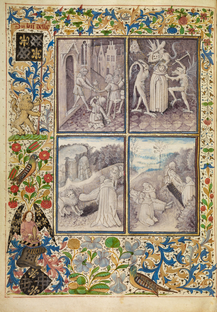Master of the Brussels Romuléon or workshop:Saint Anthony G, Poster Print Wall Art