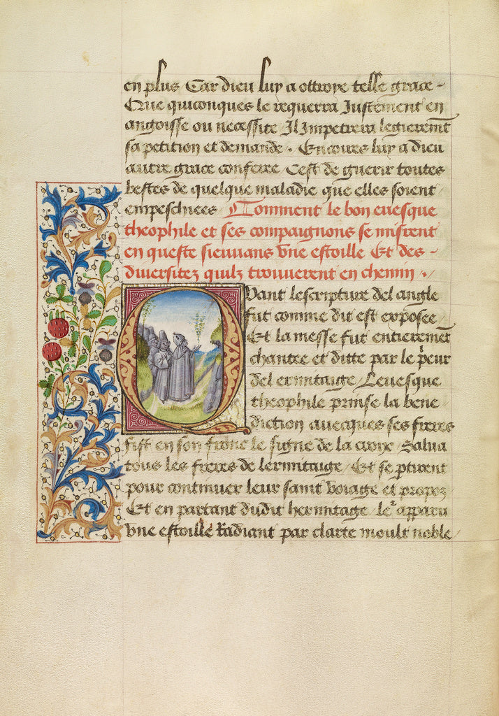 Master of the Brussels Romuléon or workshop:Initial Q: Bish, Poster Print Wall Art