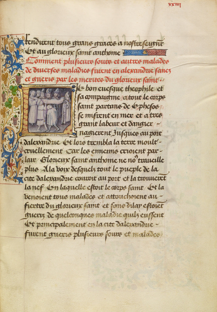 Master of the Brussels Romuléon or workshop:Initial L: The , Poster Print Wall Art