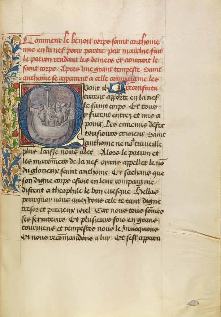 Master of the Brussels Romuléon or workshop:Initial Q: Sain, Poster Print Wall Art