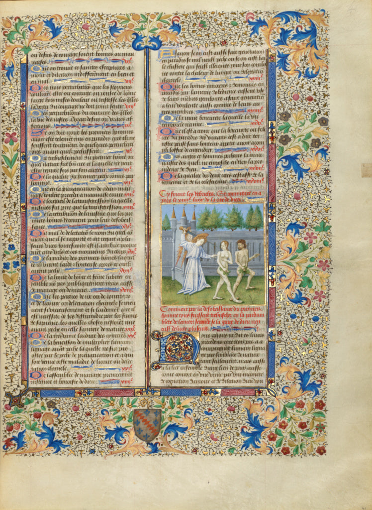 Master of the Oxford Hours:The Expulsion from Paradise, Poster Print Wall Art
