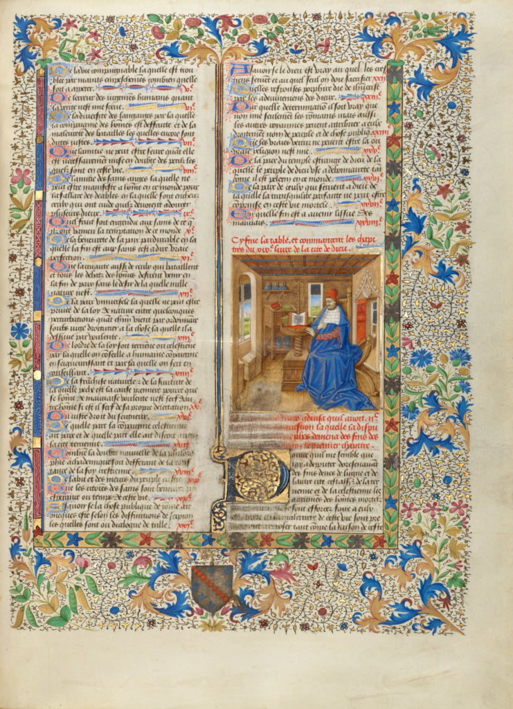 Master of the Oxford Hours:Varro in His Study, Poster Print Wall Art