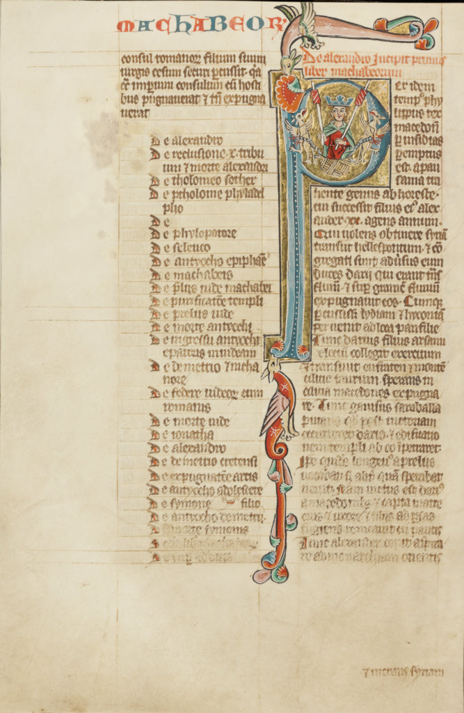 Unknown:Initial P: Alexander the Great Carried Aloft by Grif, Poster Print Wall Art