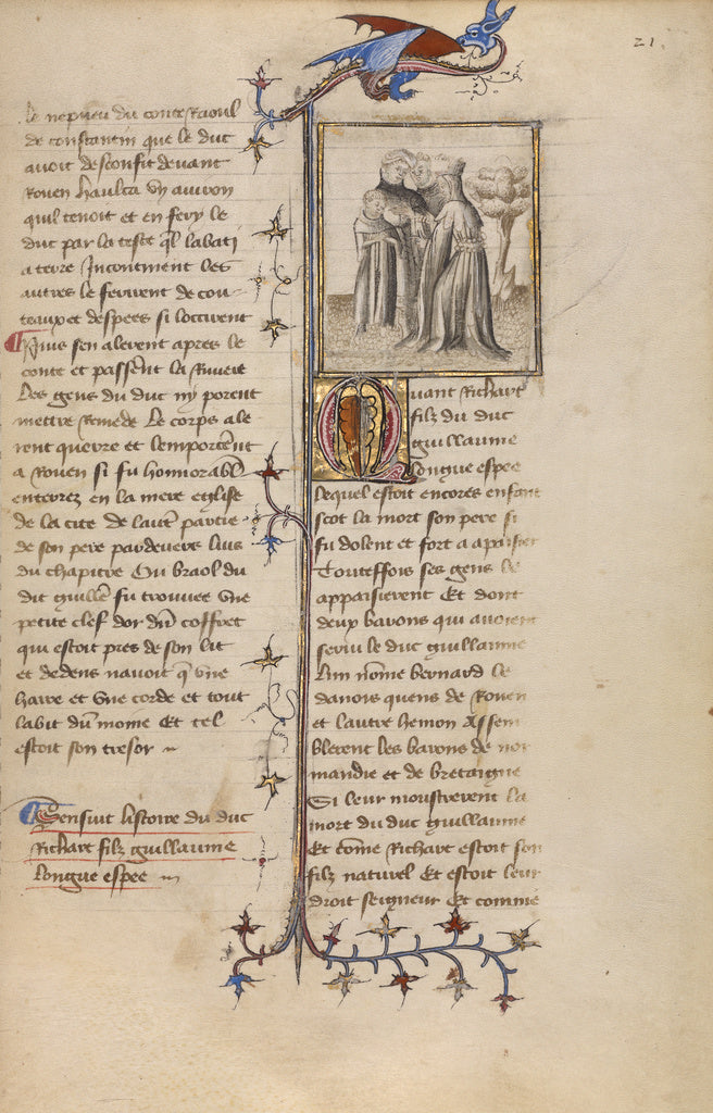 Unknown:Richard I with Two Barons and his Mother, Poster Print Wall Art