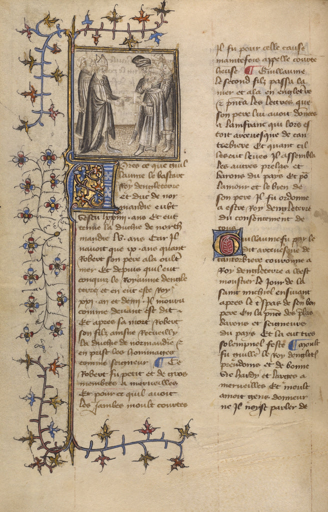 Unknown:William I and Bishop Lanfranc of Canterbury, Poster Print Wall Art