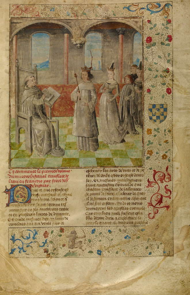 Unknown:Louis IX Visiting Vincent of Beauvais, Poster Print Wall Art