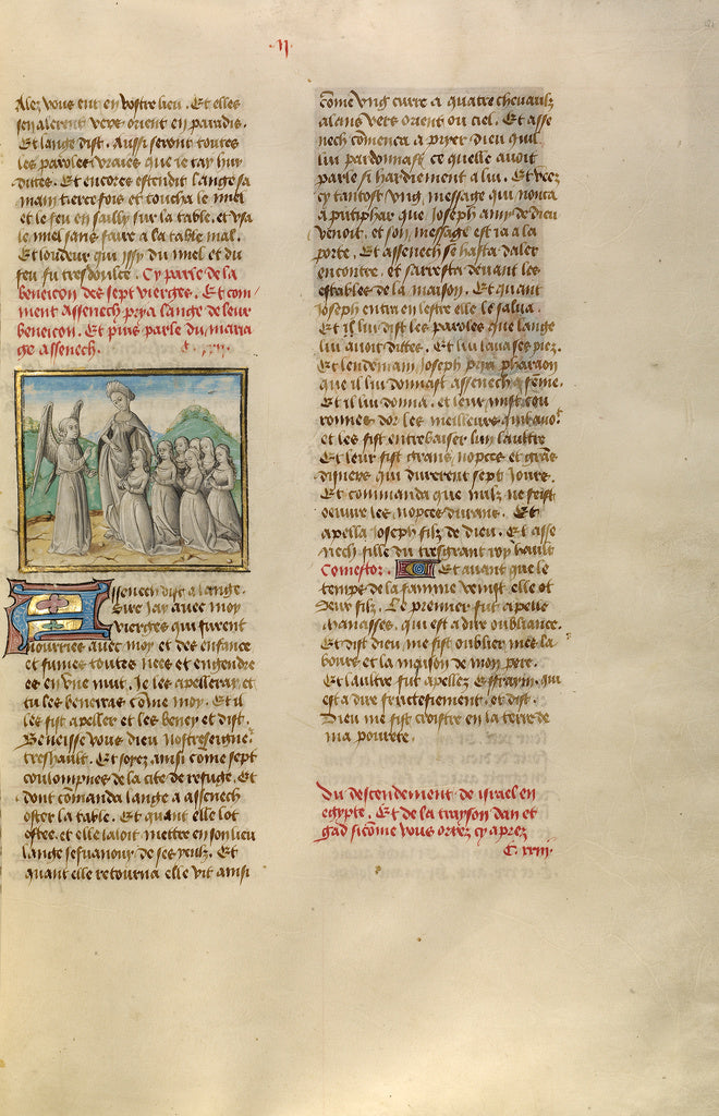 Unknown:Aseneth Requesting the Angel's Blessing of Seven You, Poster Print Wall Art