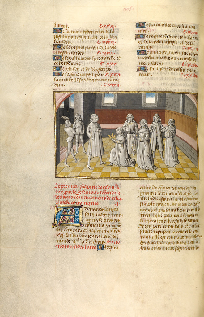 Unknown:Tiberius Receiving the Crown from the Senators, Poster Print Wall Art