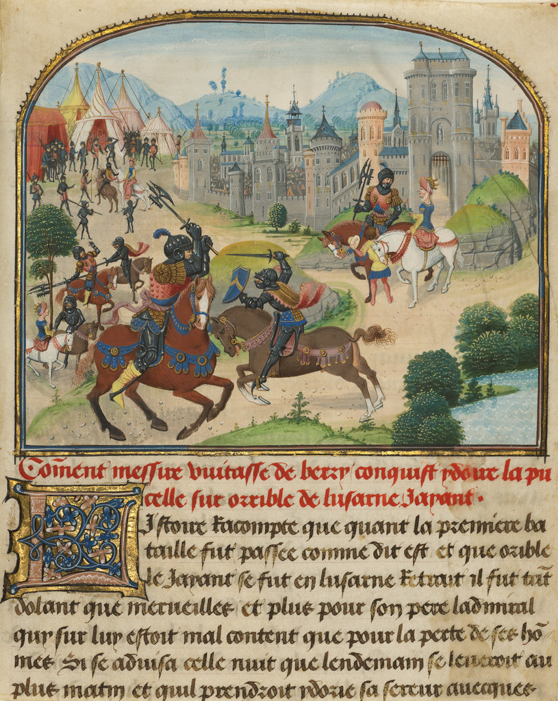Loyset Liédet:The Abduction of Ydoire, Poster Print Wall Art