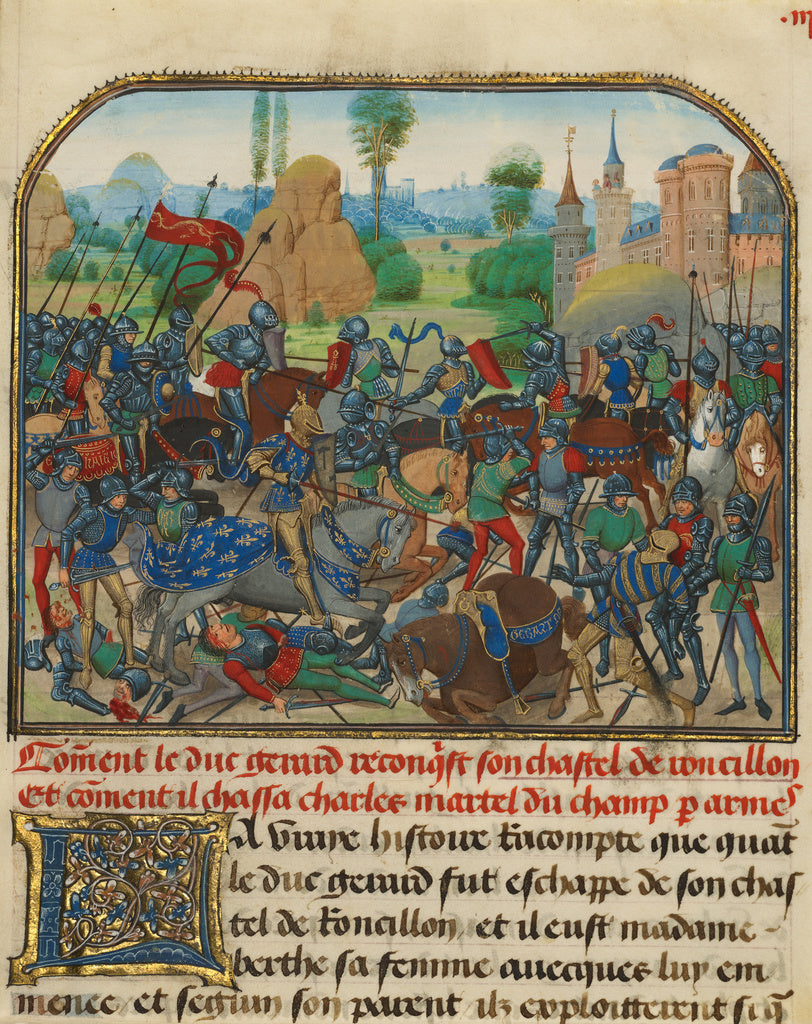 Loyset Liédet:The Battle before Roussillon's Castle, Poster Print Wall Art