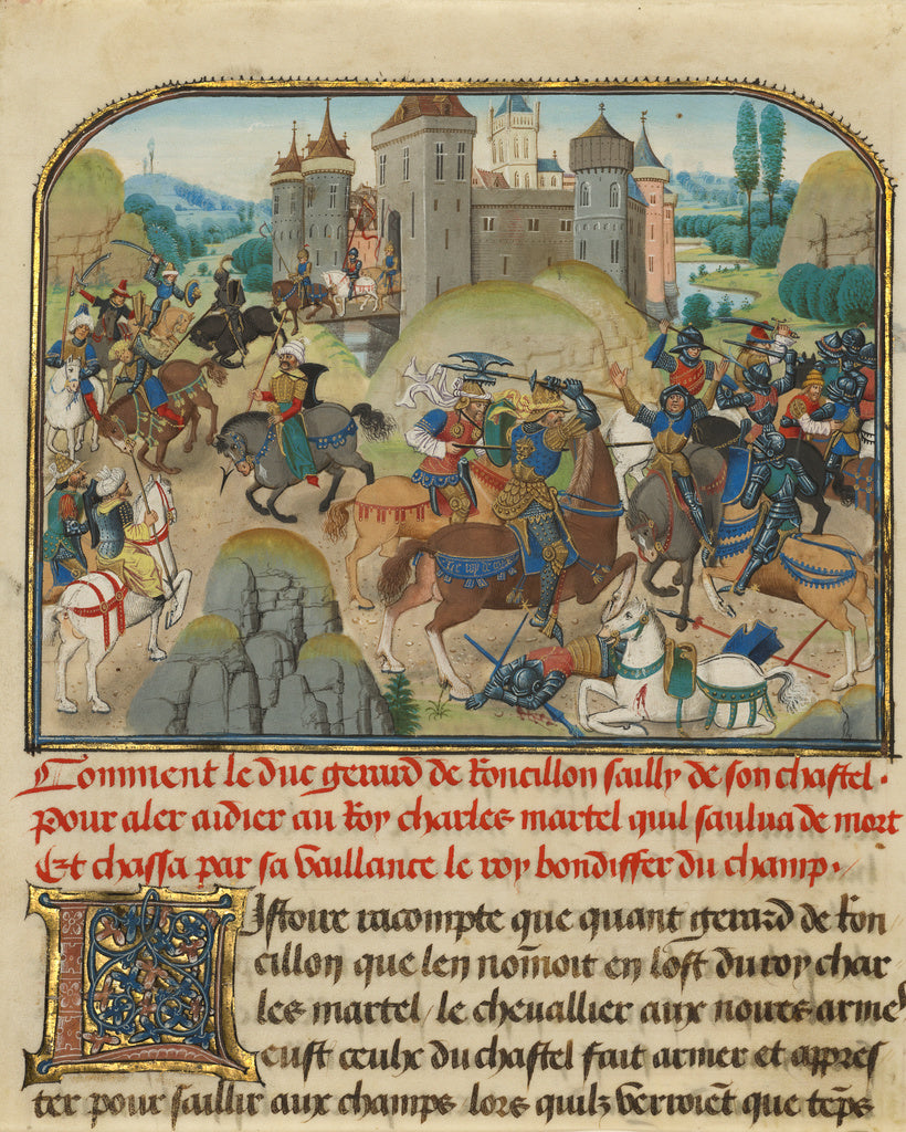 Loyset Liédet:Roussillon Going to Martel's Aid, Poster Print Wall Art