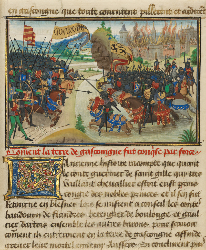 Loyset Liédet:The Conquest of Gasgogne by the Armies of Lux, Poster Print Wall Art