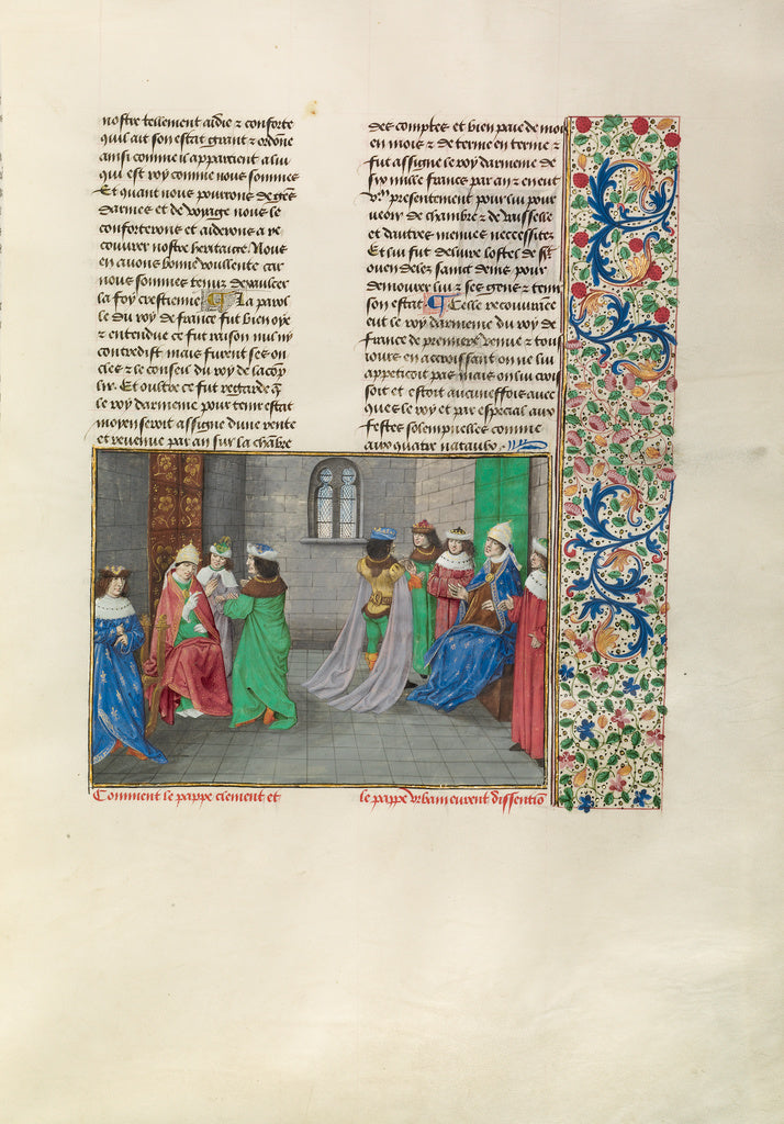 Master of the Getty Froissart:Pope Urban VI and the Anti-Pop, Poster Print Wall Art
