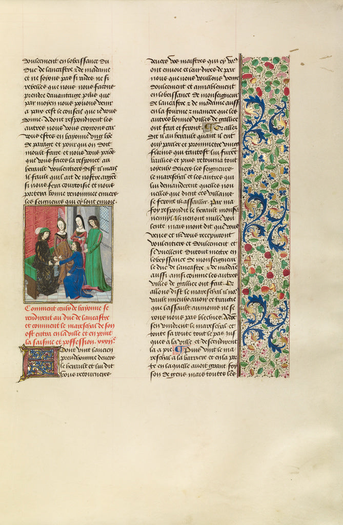 Master of the Copenhagen Caesar:John of Gaunt Receiving the , Poster Print Wall Art