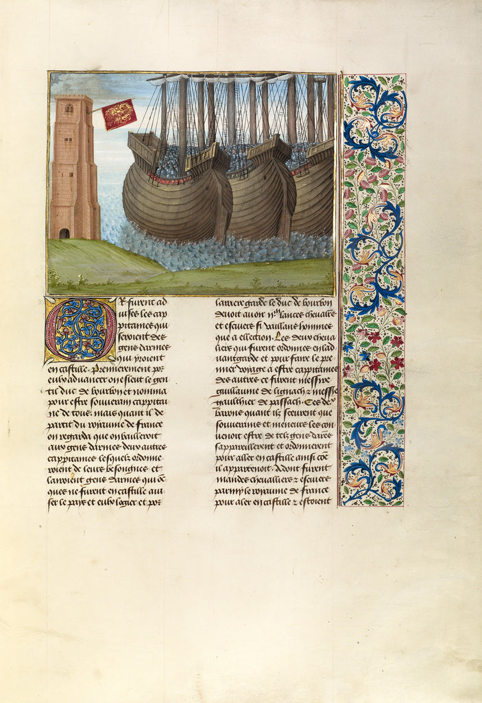 Master of the Getty Froissart:The English Fleet in Flemish W, Poster Print Wall Art