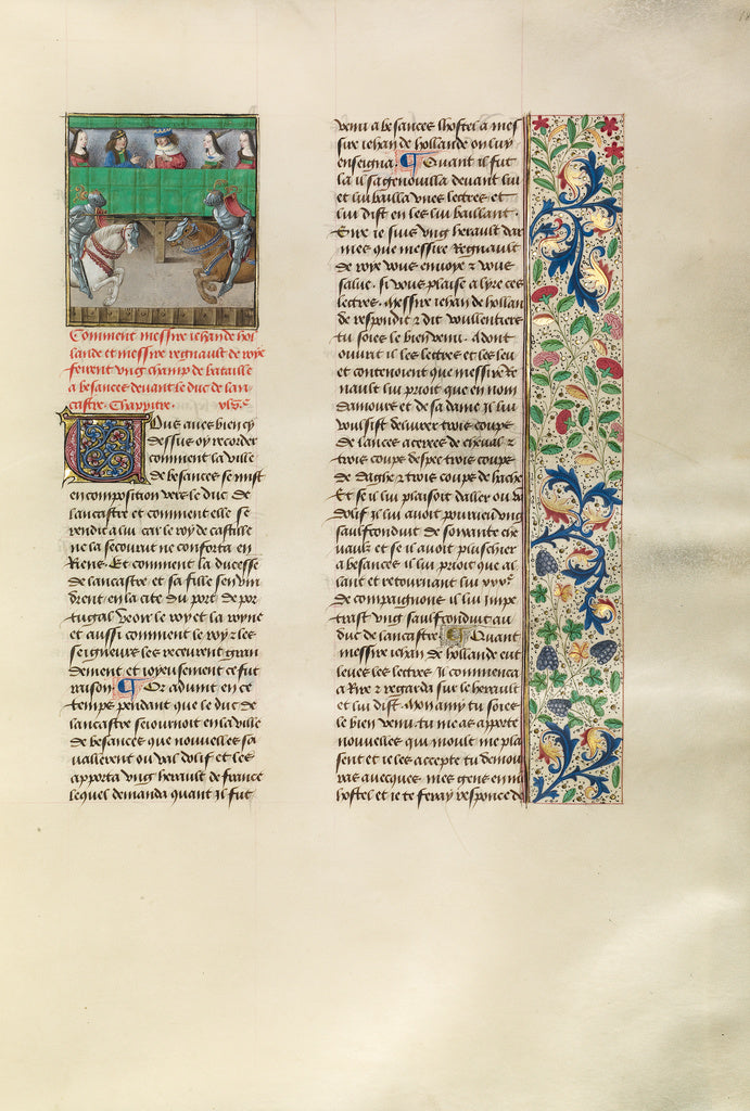 Unknown:Thomas of Holland and Jean de Roye Jousting at Betan, Poster Print Wall Art