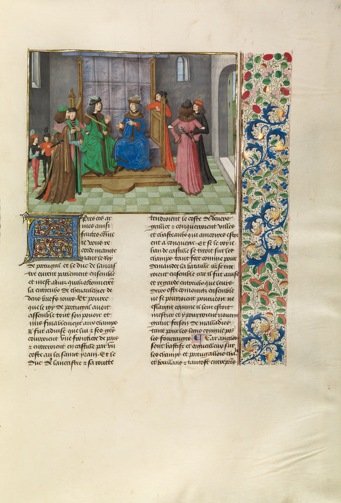 Master of the Getty Froissart:The King of Portugal and John ,16x12
