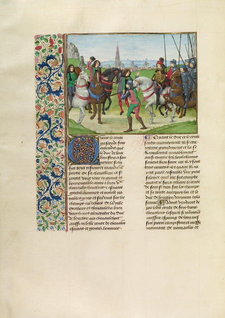 Master of the Getty Froissart:Gaston Phébus, Count of Foix,, Poster Print Wall Art