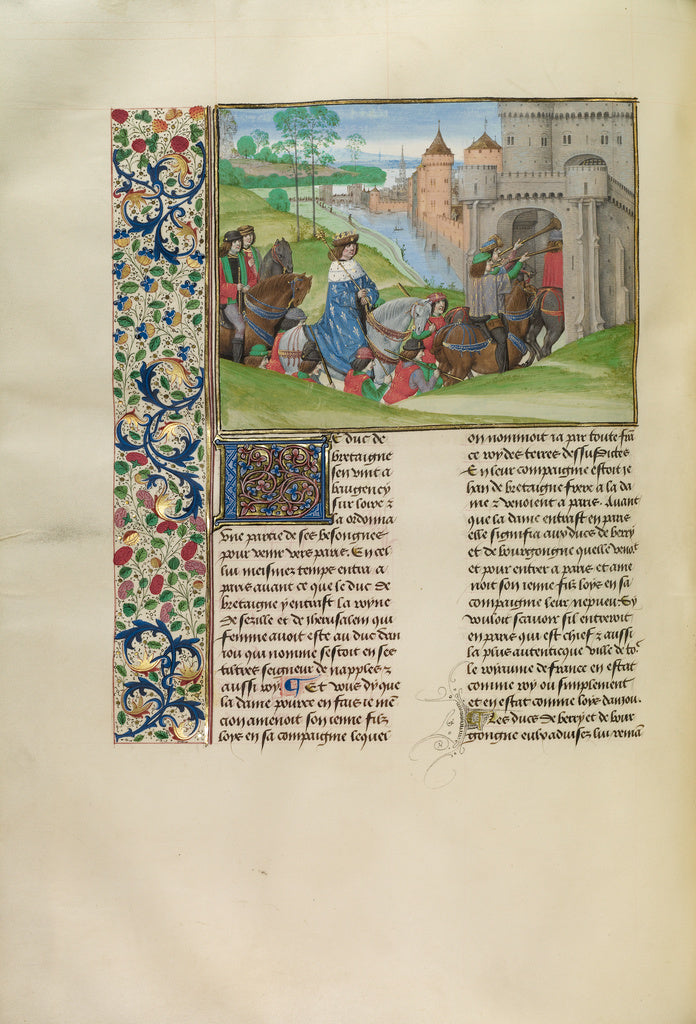 Master of the Getty Froissart:Louis of Anjou Entering Paris, Poster Print Wall Art