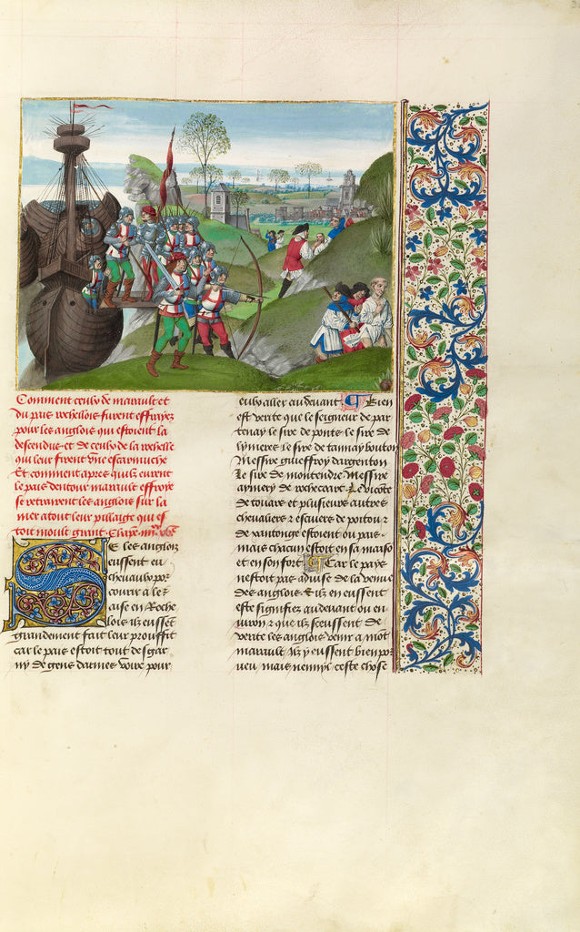Master of the Getty Froissart:The English Besieging La Roche, Poster Print Wall Art