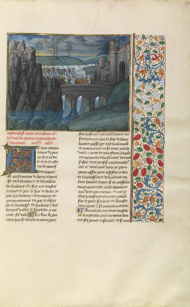 Master of the Getty Froissart:The Soldiers of Brabant Enteri, Poster Print Wall Art