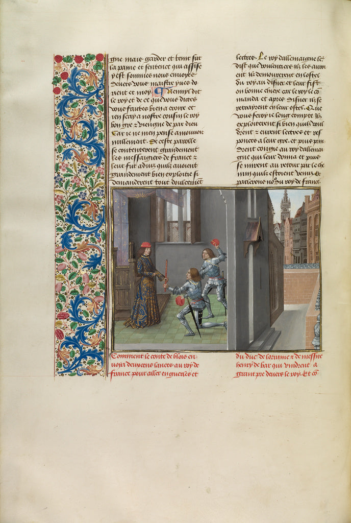Master of the Getty Froissart:The Count de Blois Sending an , Poster Print Wall Art