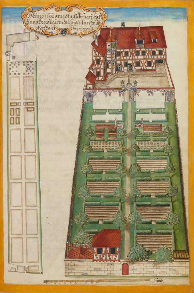 Georg Strauch:The Nuremberg Residence and Garden of Magdalen, Poster Print Wall Art