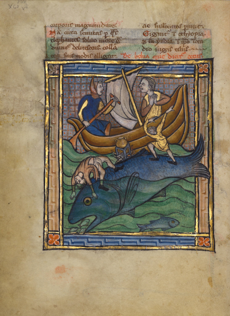 Unknown:Two Fishermen on an Aspidochelone, Poster Print Wall Art