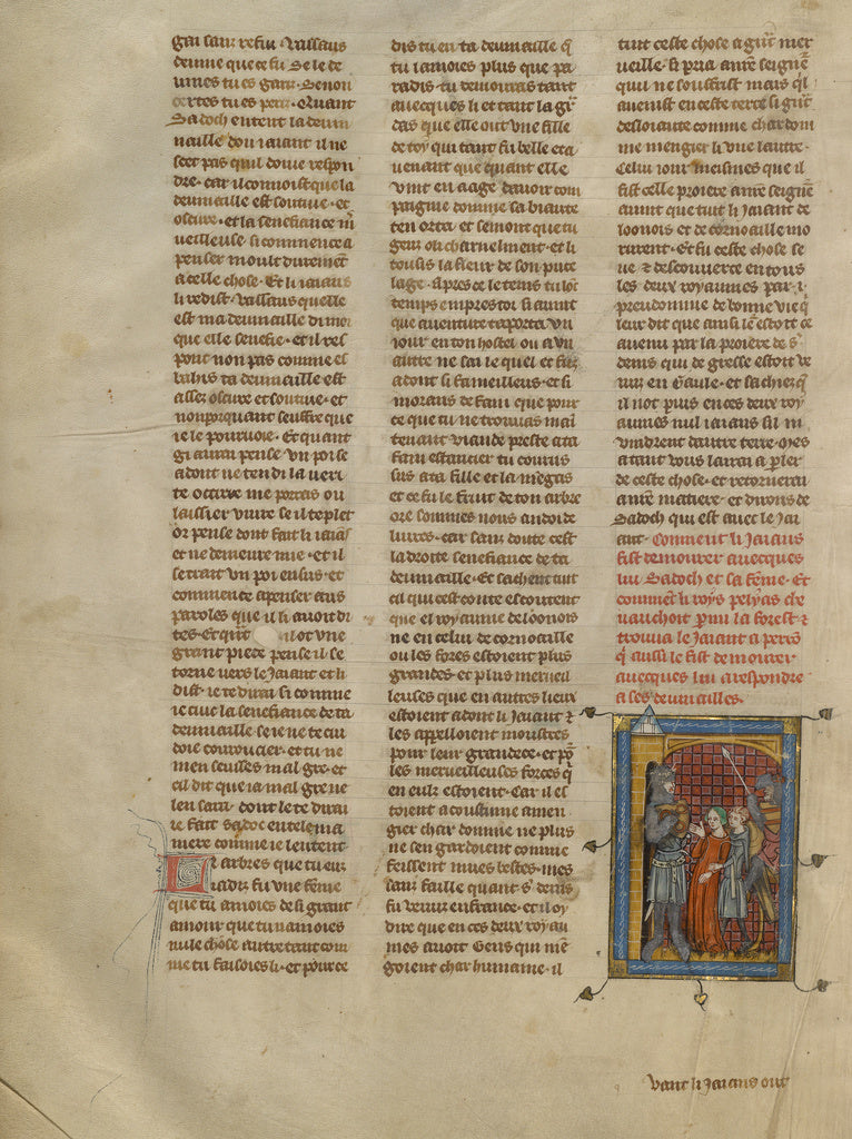 Unknown:King Pelias Meeting the Giant, Who Holds Sadoch and , Poster Print Wall Art