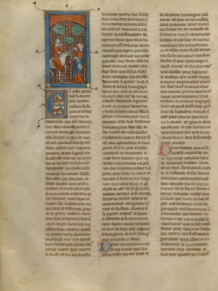 Unknown:Brangain Speaking with King Mark, Poster Print Wall Art